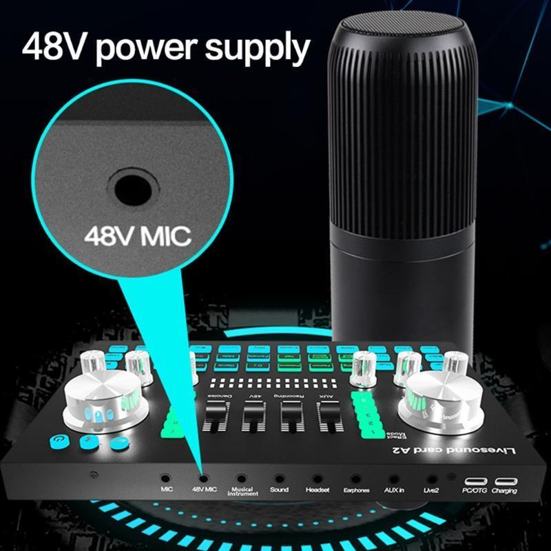 Stereo Sound Audio Mixer Multi-Purpose Audio Interface for Recording Live Stream