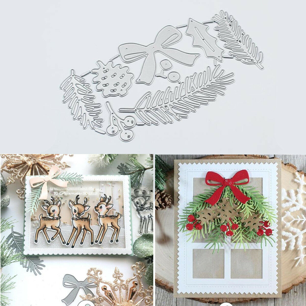 Christmas Leaves Metal Cutting Dies Stencil DIY Scrapbooking Craft Card Making