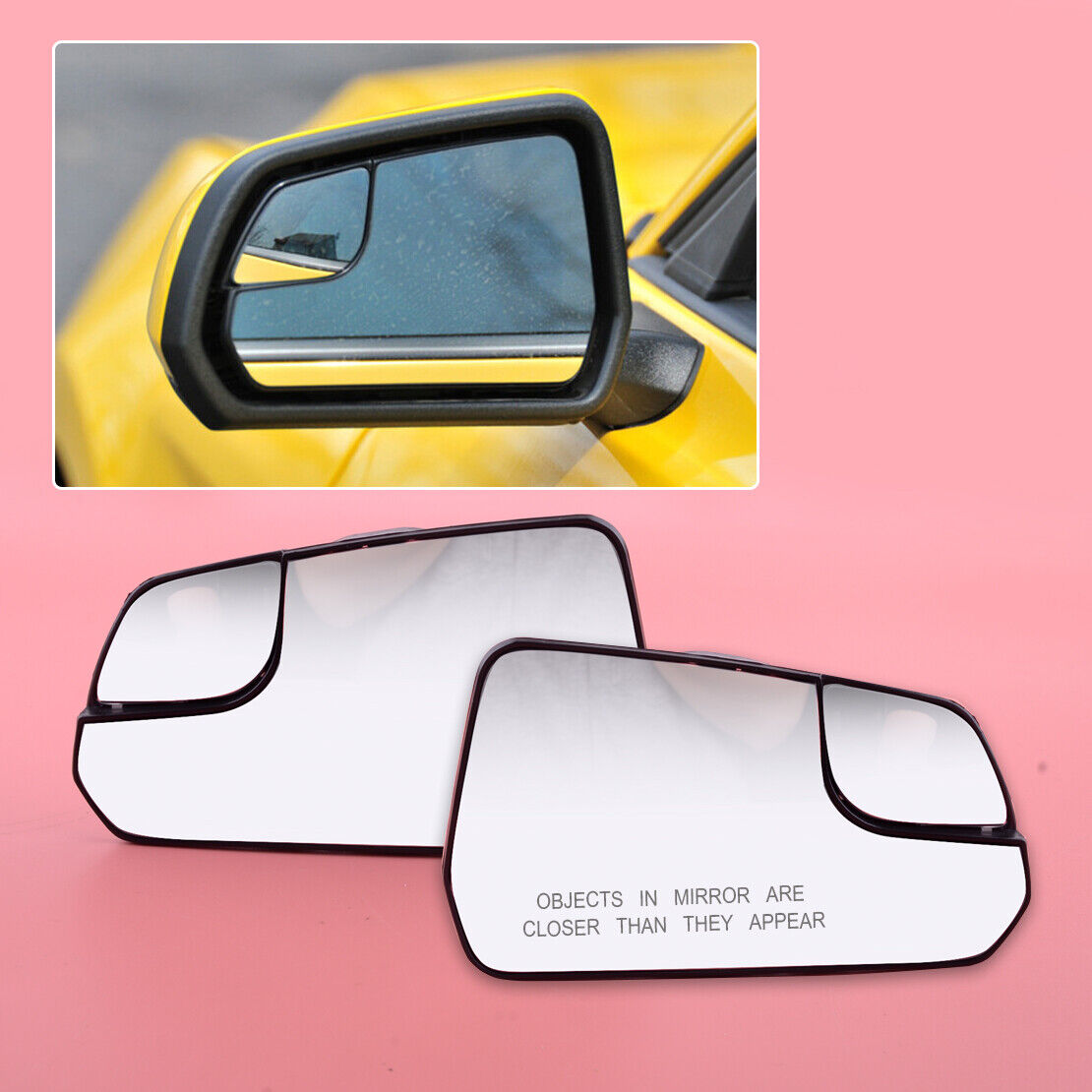 2x Side Door Wing Rear View Mirror Glass Lens Fit for Ford Mustang 2015-19