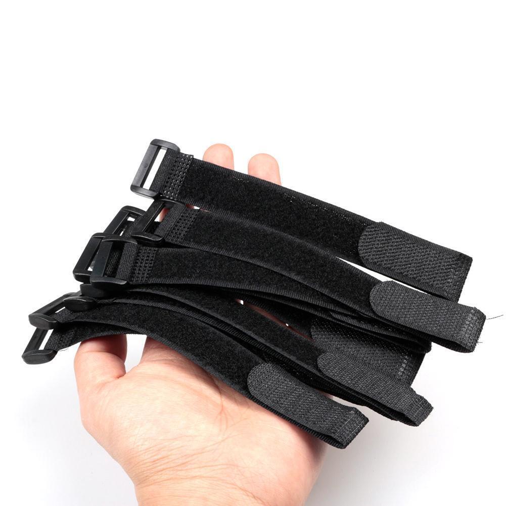 20pcs Fishing Rod Tie Holder Strap Suspenders Fastener Loop Belts (Black)