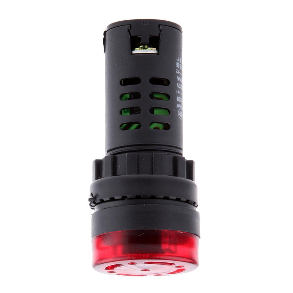 LED Flash Alarm Indicator Signal Lamp with Buzzer 22SM 12V Red