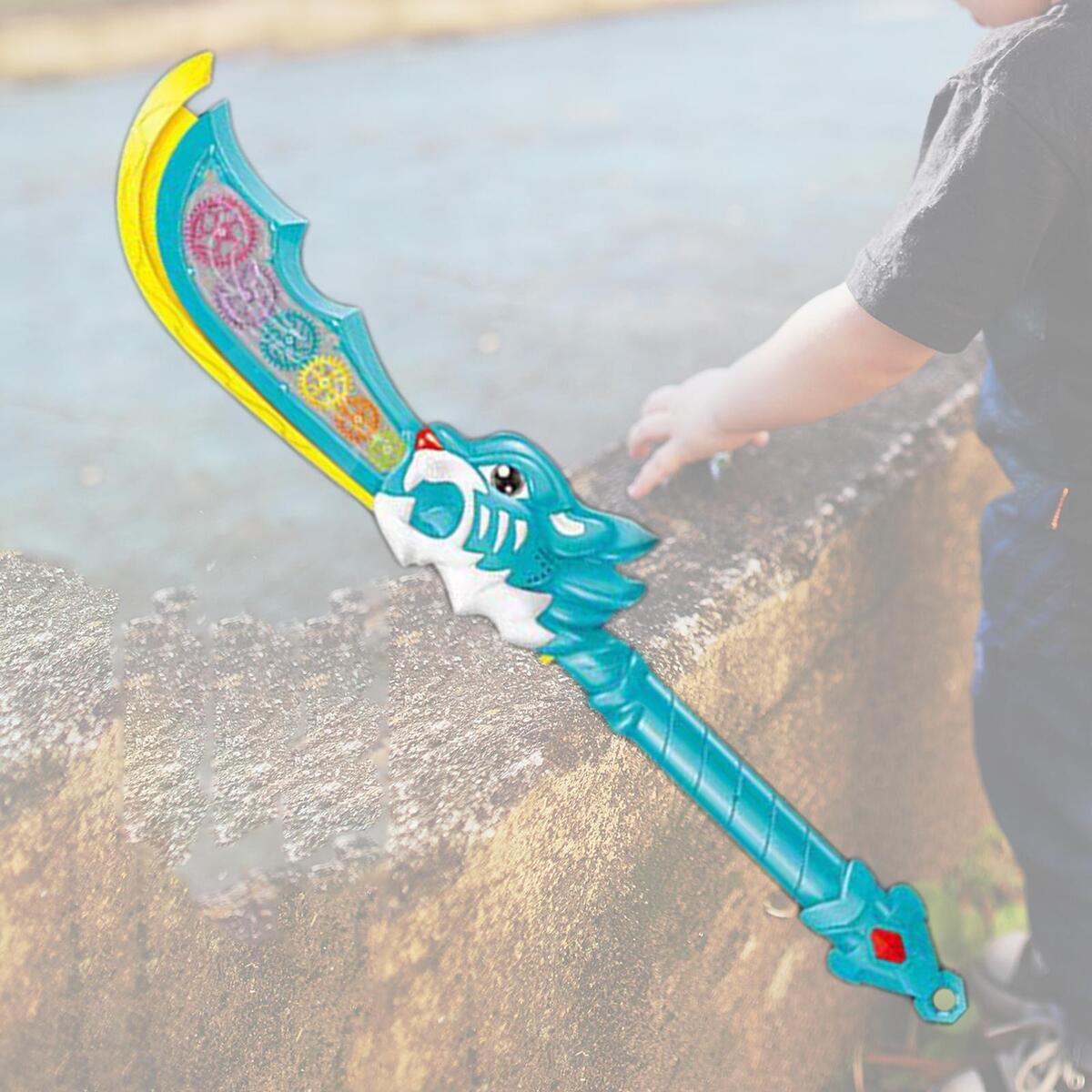 Light up Gear Sword and Sound Costume Accessories for Kids Halloween Party