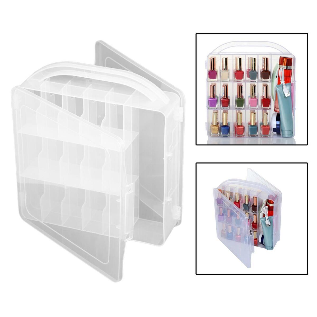 Multi-Purpose Nail Polish Case Storage Holder for 30 Bottles, Adjustable