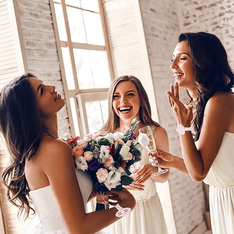 8 Pieces Handmade Elastic Corsage Bands Wristlets Accessories for Wedding Party