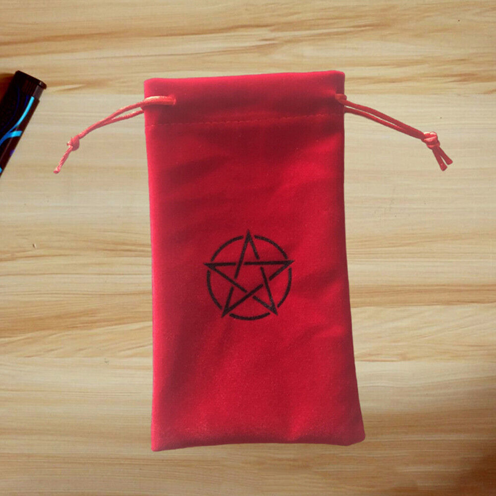2pcs Vevet Altar Tarots Tablecloth with Bags Board Game Supplies (Red)