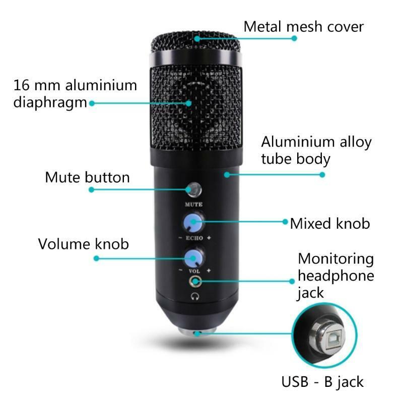 USB Computer Microphone for Podcast Gaming Streaming Recording 5 Pieces Pack