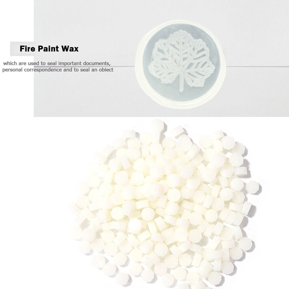 100pcs Octagon Sealing Wax Beads Seal Stamp Wax Pills White (Transparent)