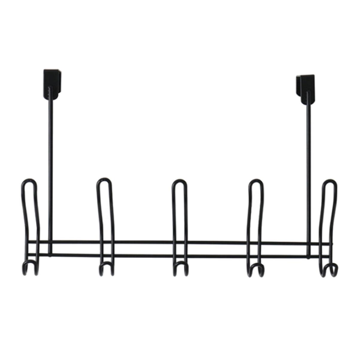 Over The Door Towel Rack 5 Hooks Behind Back of Door for Bag Clothes Robe