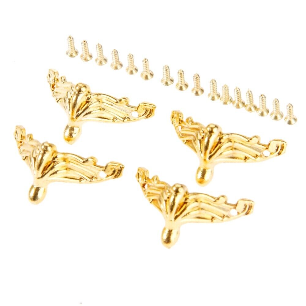 Zinc Alloy Jewelry Chest Wood Box Feet Leg Corner Protector Guard Decorative