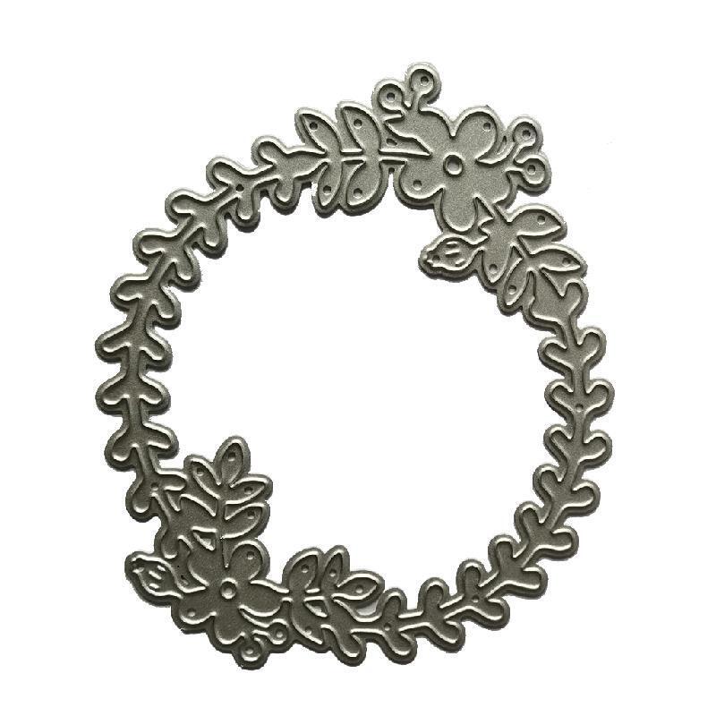 Flower Wreath Metal Cutting Dies Stencil Scrapbooking DIY Album Stamp Paper Card