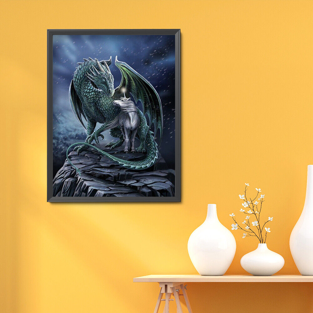 5D DIY Diamond Painting Full Round Drill dragon Picture of Rhinestone