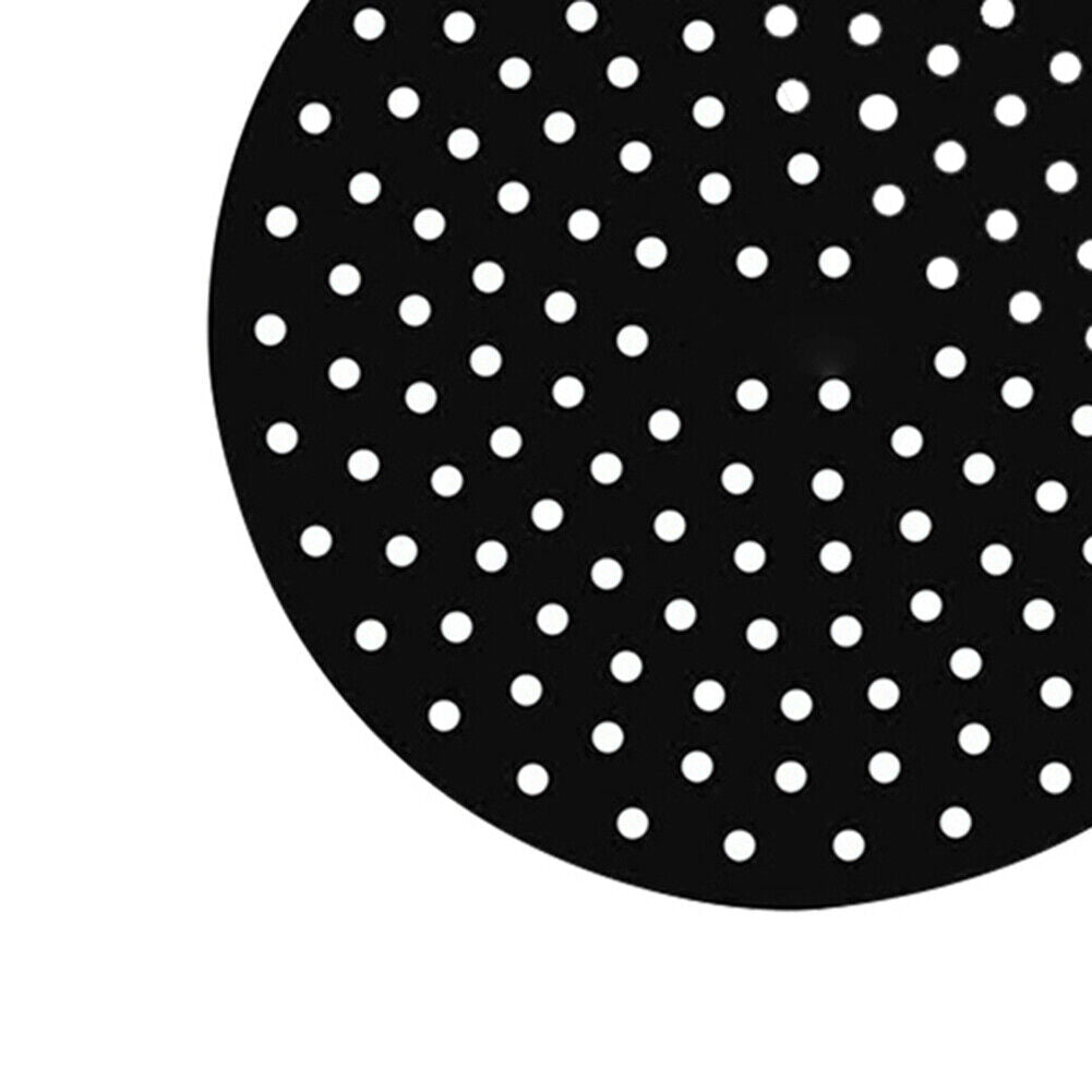 Air Fryer Liner Pad Silicone Baking Anti Slip Steamers Mats (Black 9in)