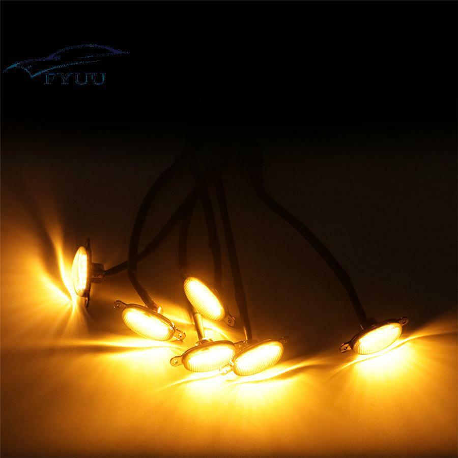 For Ford F150 F250 F350 Raptor Style Smoked Lens Amber 12 LED Front Grille Light