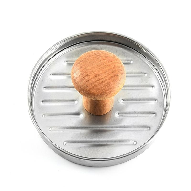 Stuffed Hamberburger Press With Wooden Handle Easy to Use and Clean Cooking Gift
