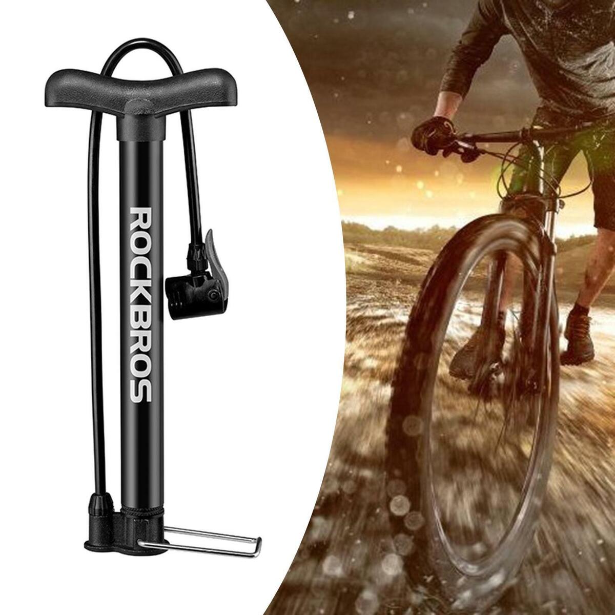 Heavy Duty Bicycle Floor Pump  for  and  Valve  Black
