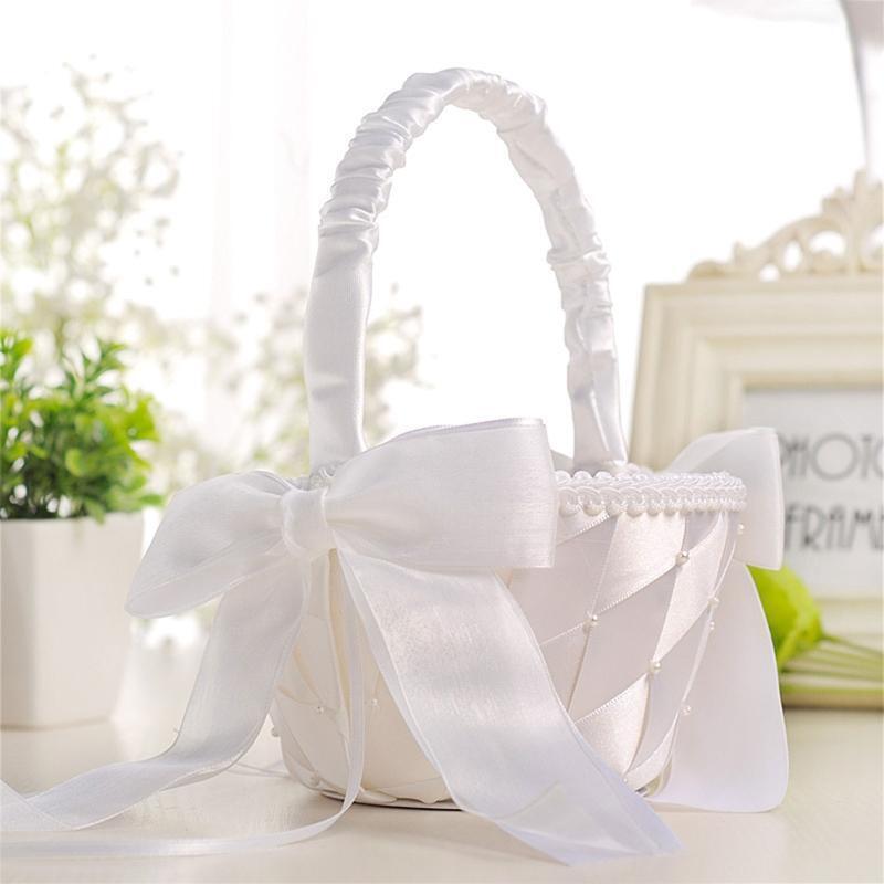 Flower Girl Wedding Basket Candy Gift Package for Banquet Holiday Daily Use