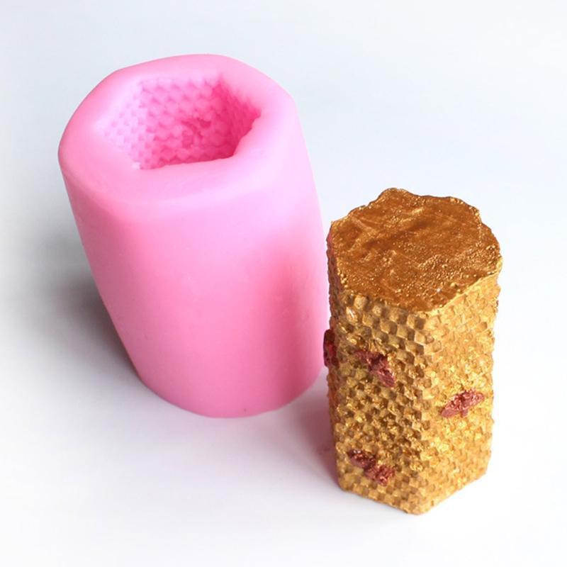 2 Pcs/Set Beehive Shape Silicone Candle Mold Aromatherapy Candle Mold Epoxy Mold