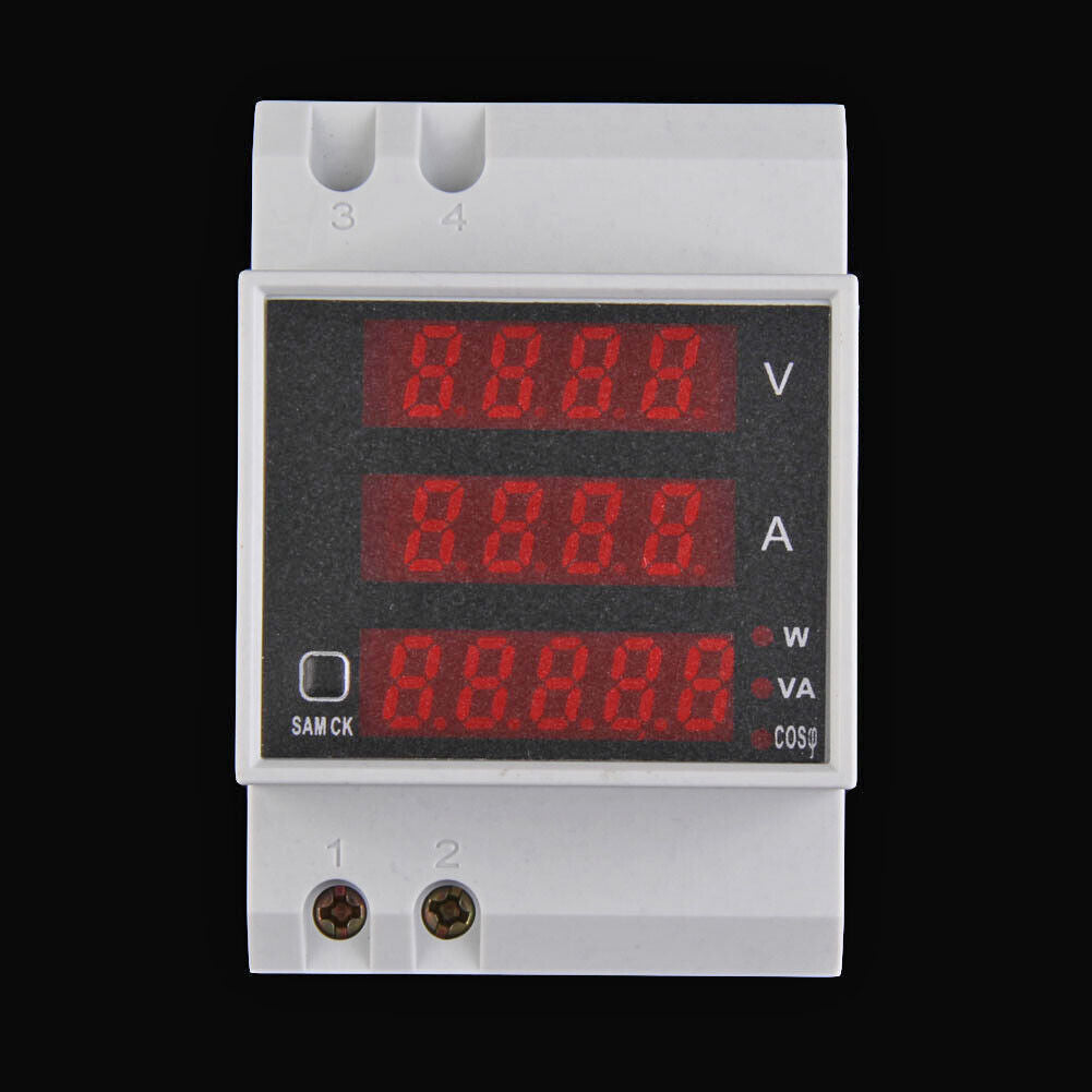 Din Rail Ammeter Voltmeter Volt Amp Meter LED Display Power Energy Meter