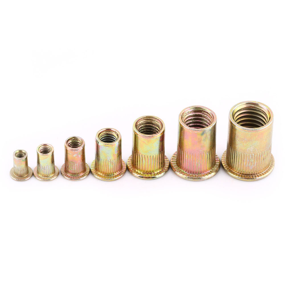 M3 Flat Head Metric Threaded Blind Rivet Nut Insert Rivnut Nutsert 100Pcs