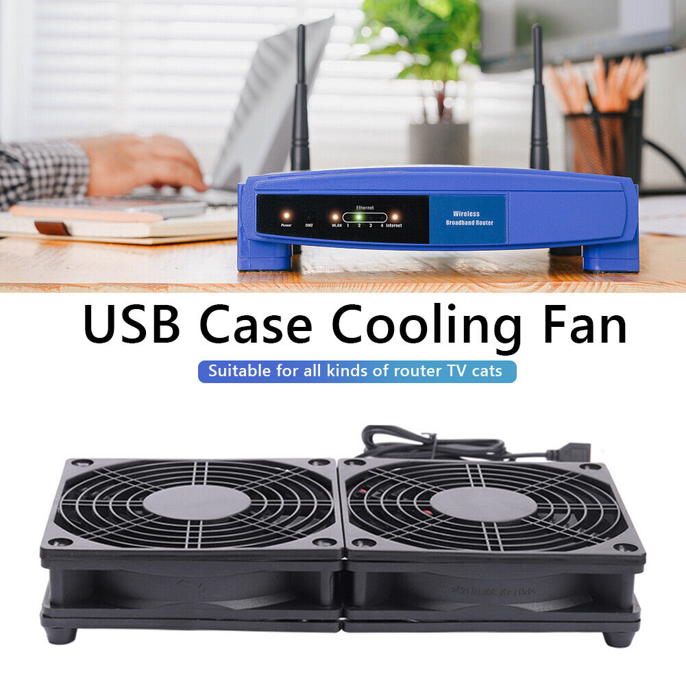 Wireless Router Dual Cooling Fan TV Set-Top Box Heat Dissipation Cooler Fan