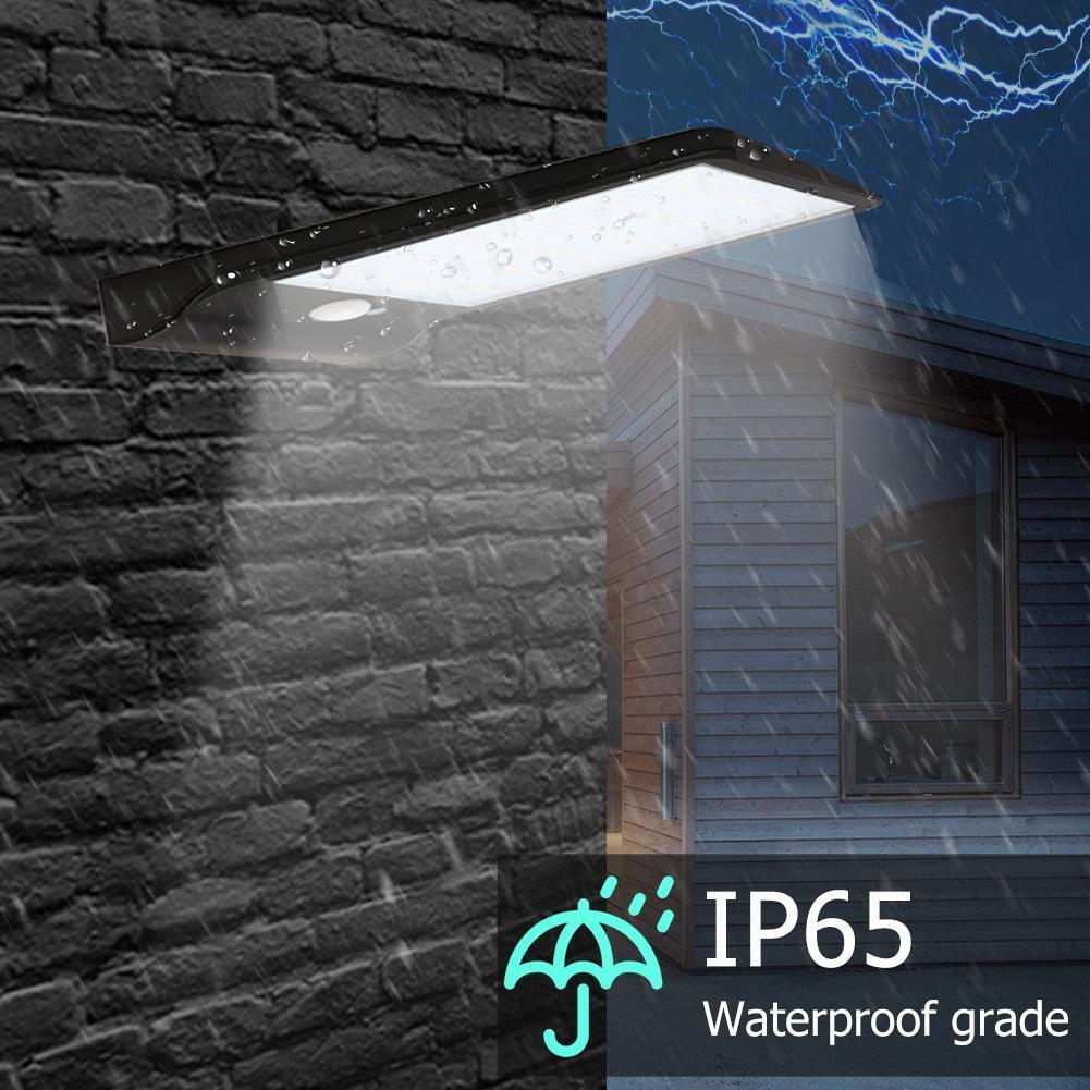 48 LEDs Solar 3 Modes IP65 Motion Sensor Lights Outdoor Wall Lamp (Black)