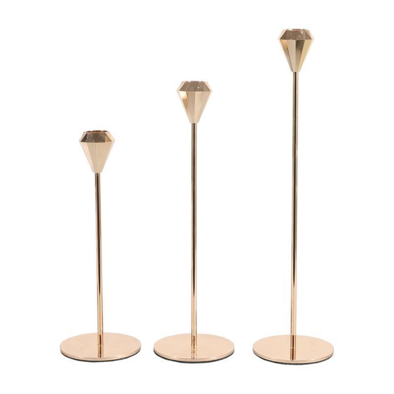 Metal Candle Holders 3Pcs/Set Decorative Candlesticks Simple Wedding Decor
