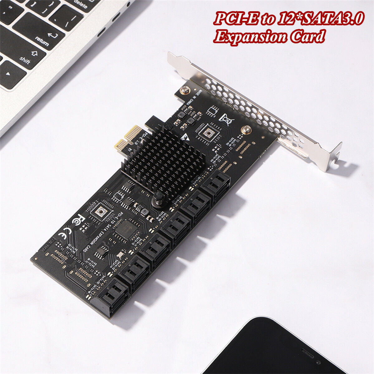 PCIE 1X to 12-Port SATA 3.0 Adapter Card Add on Cards Riser PCIE Card For Mining