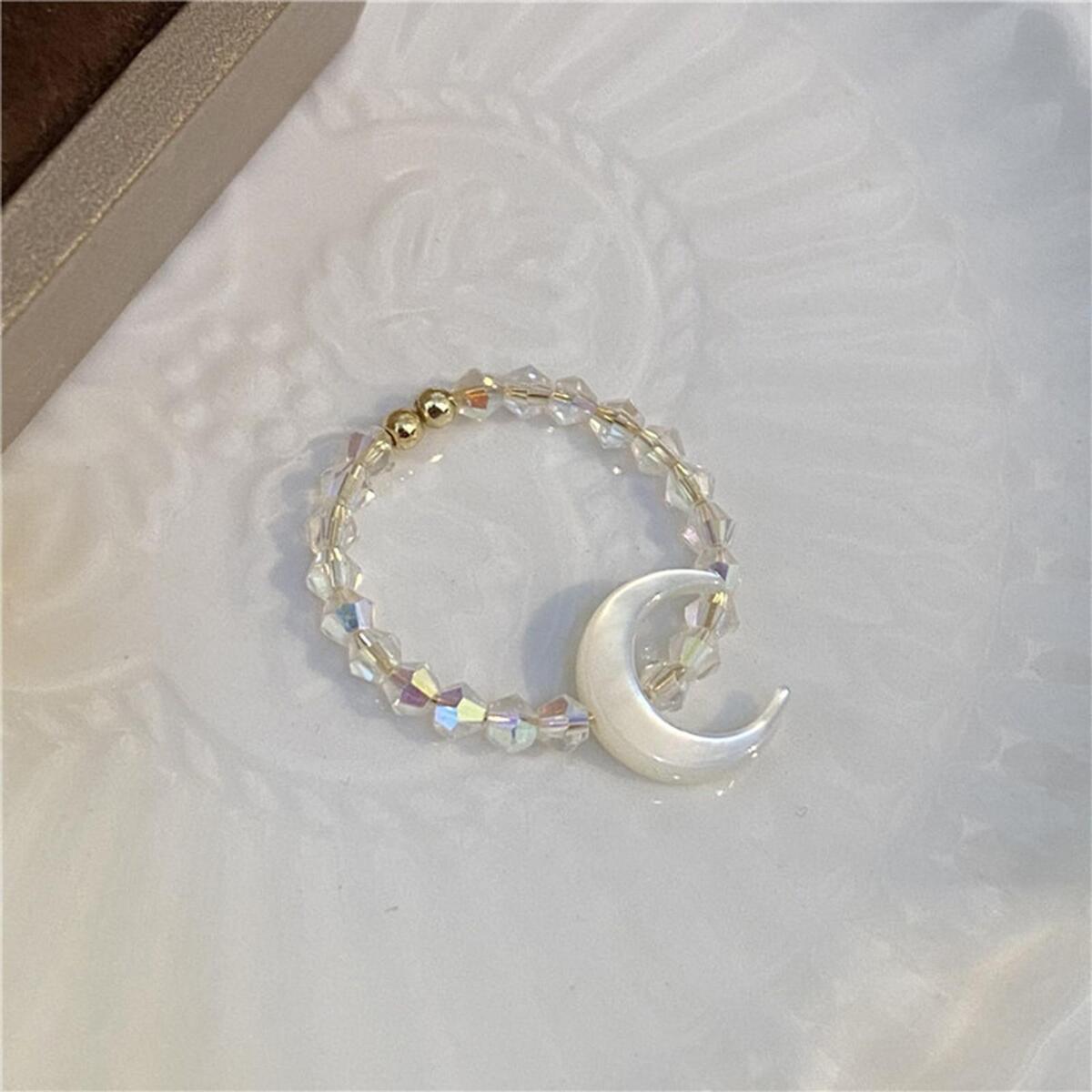 Open Ring Moon Adjustable Novelty Fashion for Party Mother'S Day Birthday