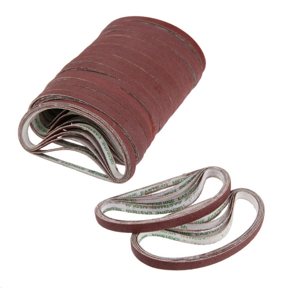 20pcs 22cm Circumference Sanding Belts Medium Sand & Medium Grit Abrasive Belts