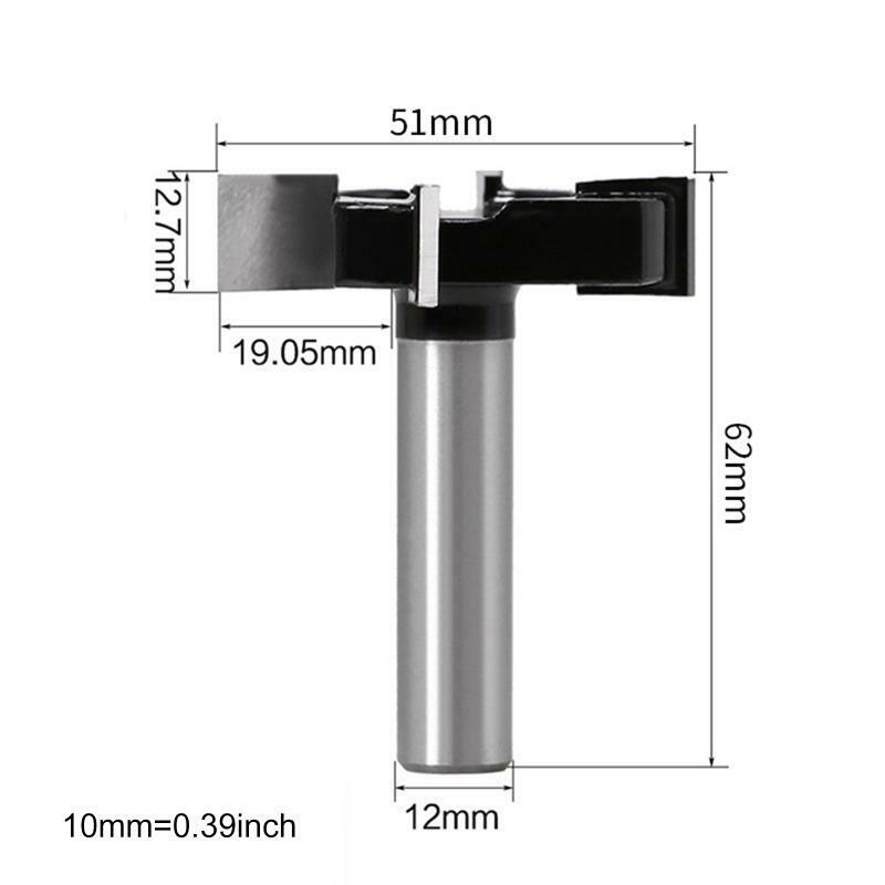 1/2" Shank Wood Milling Cutter Planing Flattening Router Bit Woodworking Tool