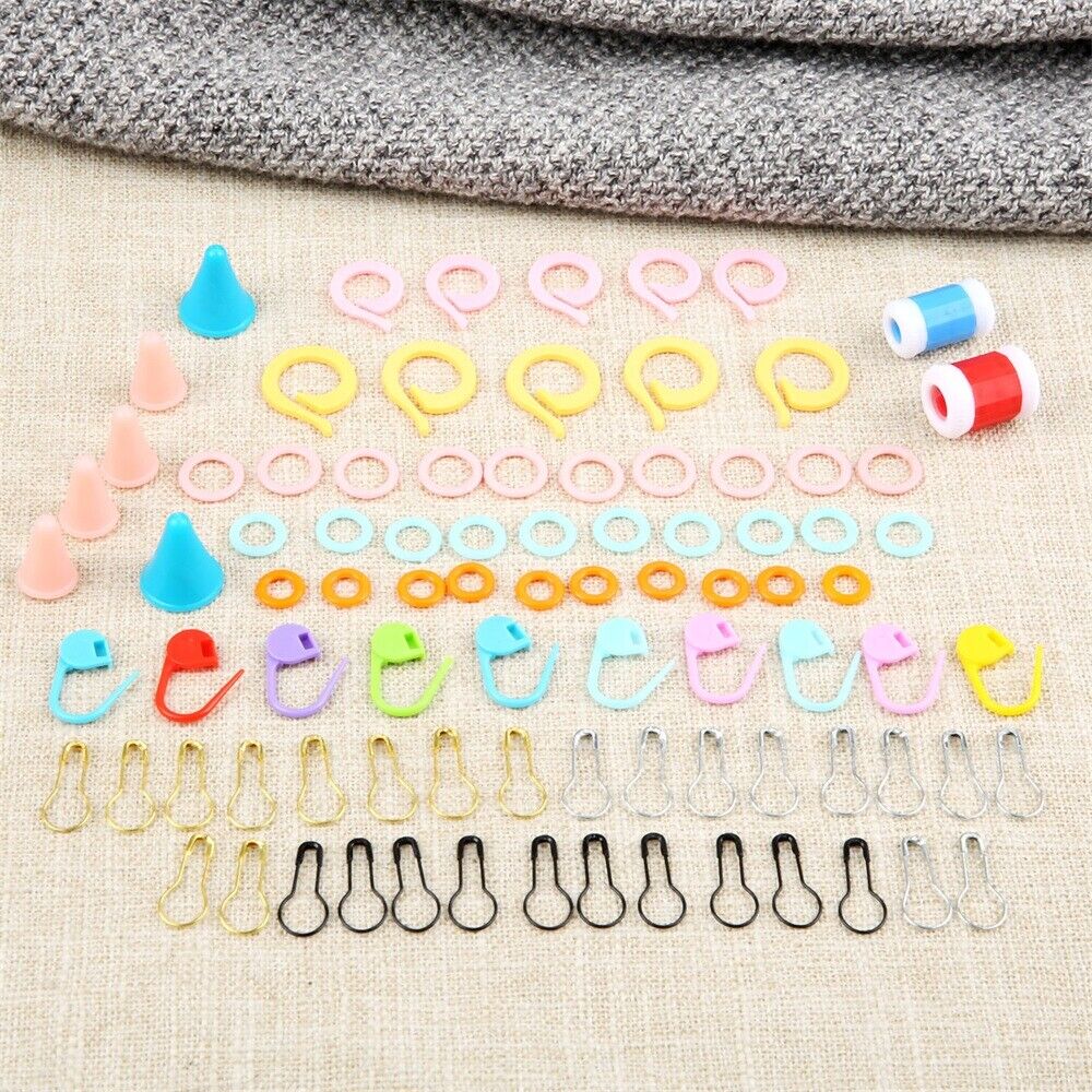 1 Box Knitting Tools Mixed Essential Needle Pins Counters Needlework Sewing Set