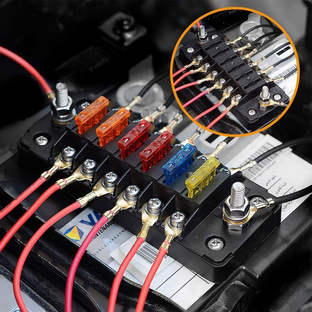 Boat RV Marine Car Accessory Block Fuse Box Plastic Cover Blade Fuse Holder