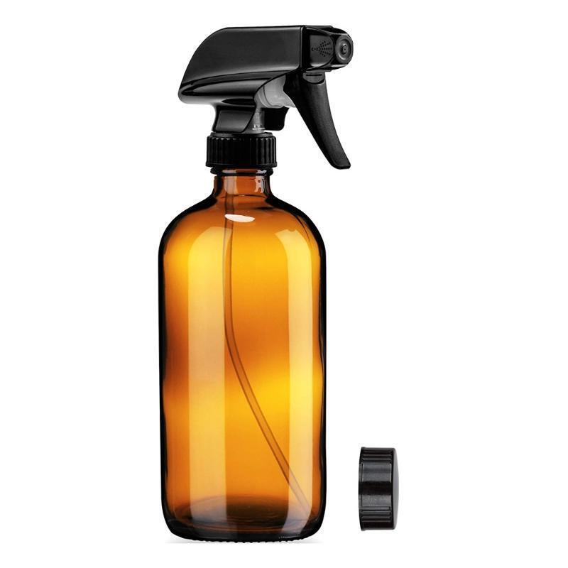 2pcs 500ml Empty Amber Glass Spray Bottles Refillable Container Trigger Sprayer