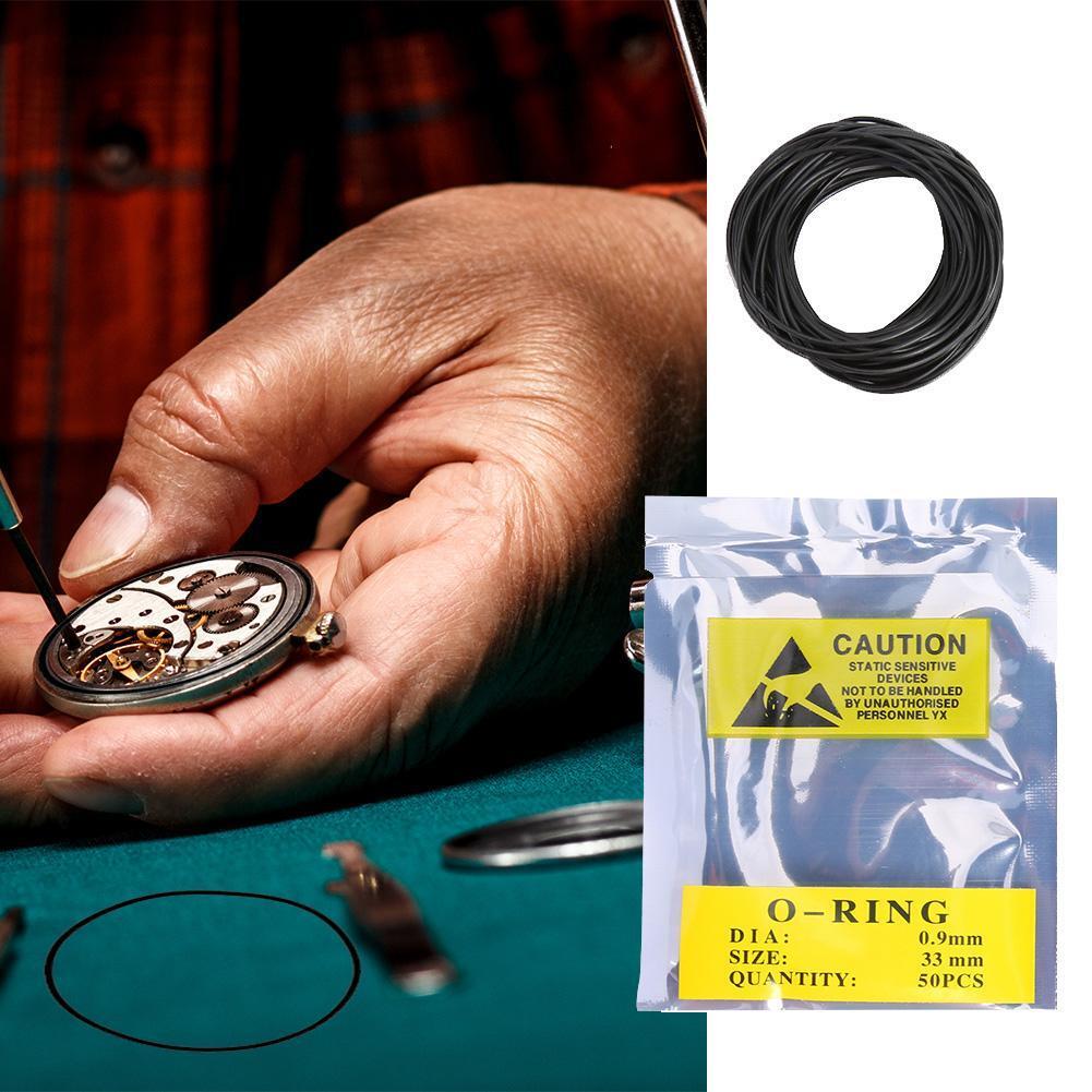 500pcs 0.9mm 31-40mm Rubber O-Ring Watch Back Seal Gasket Watch Repair Tool