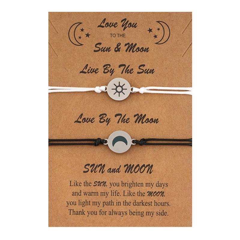 2Pieces Friendship Bracelet for 2 Distance Bracelets Relationship Bracelets