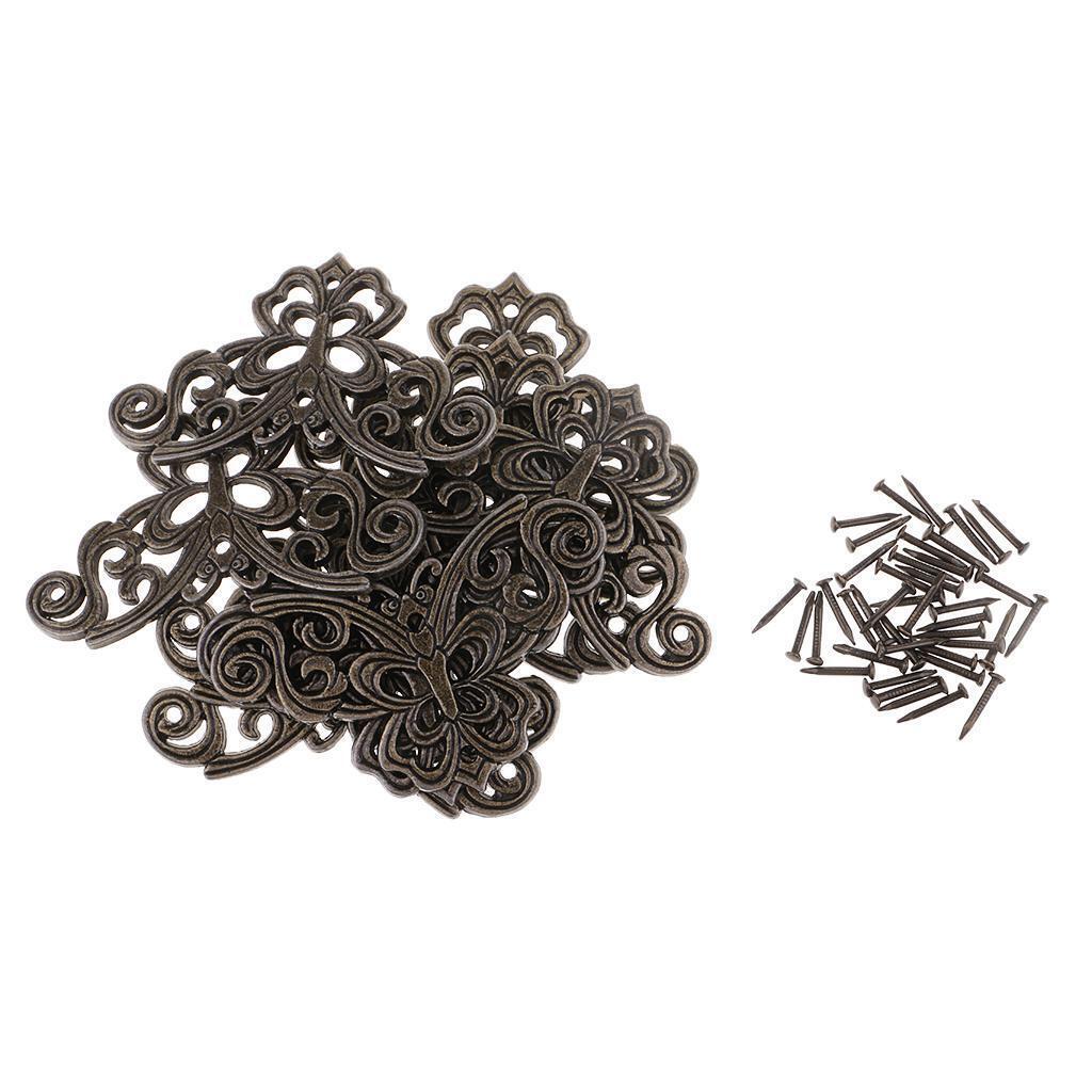 10Pcs Bronze Jewelry Box Gift Wine Case Corner Decorative Protectors 44*44mm