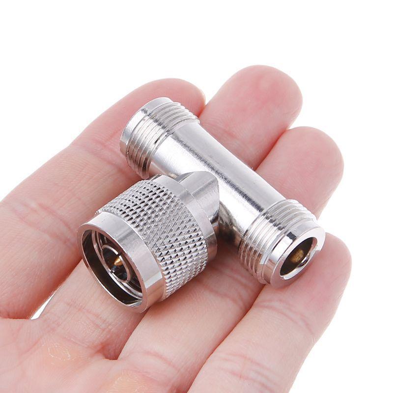 T Shape N Male To 2 N Female Triple RF Connector 3-way Coaxial Adapter