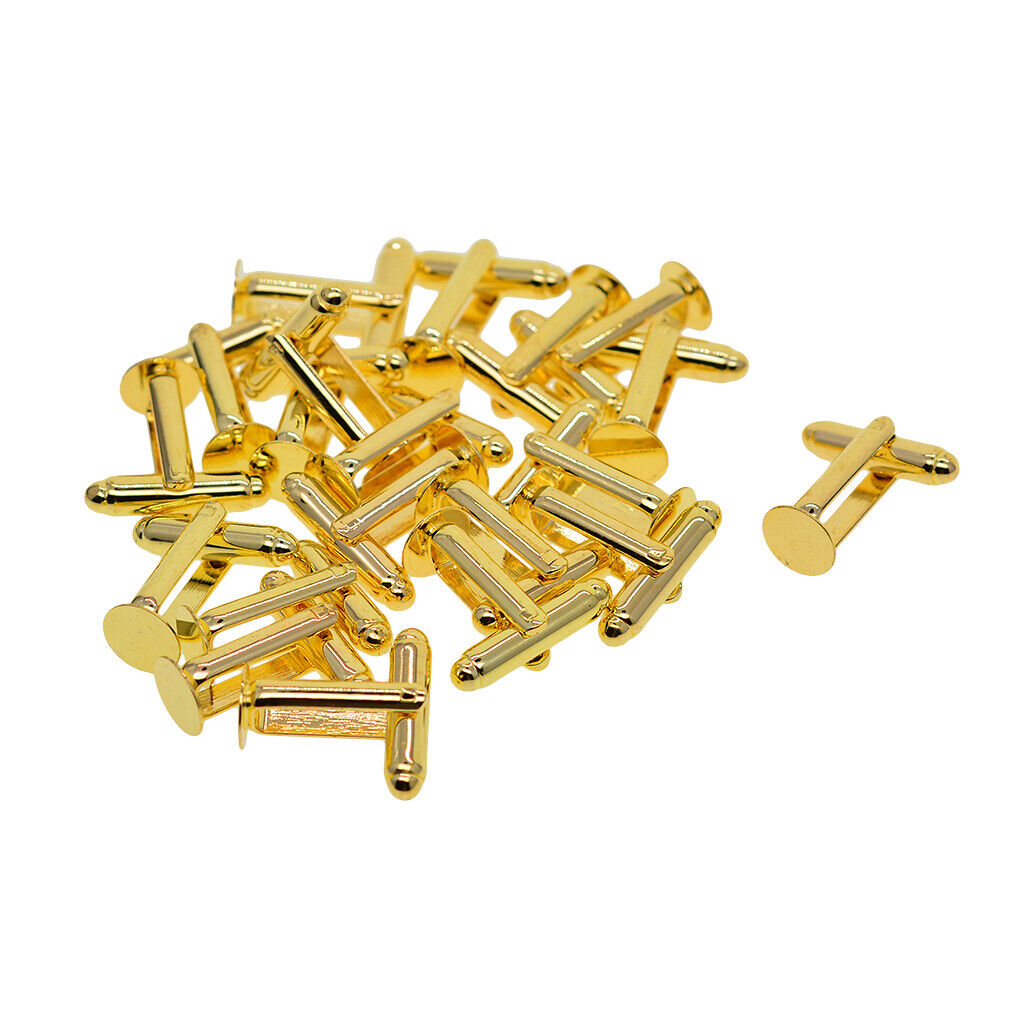 20 Piece Brass Cufflink Cuff Links Blanks Round Bezel Trays Cabochon Setting