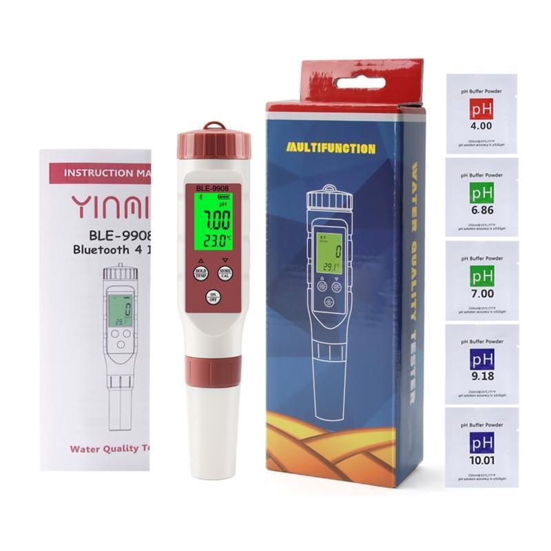 4 in 1 TDS/EC/PH/Temperature Tester Water Quality Monitor for Pools Hydroponics