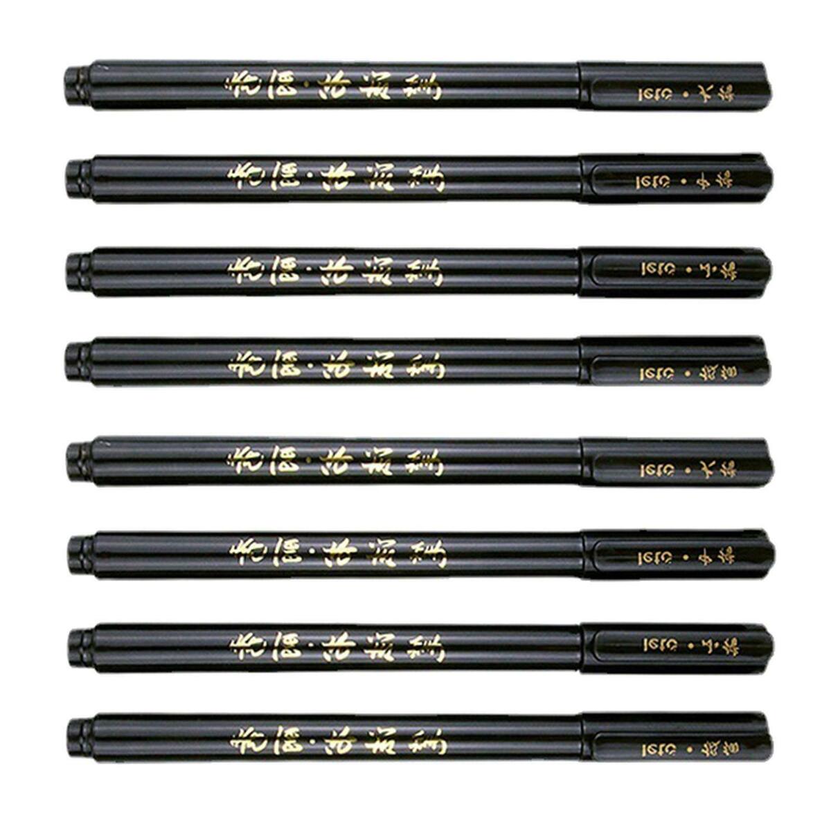 8Pcs Chinese Pen Writing  Painting Brush Japanese Calligraphy Pen