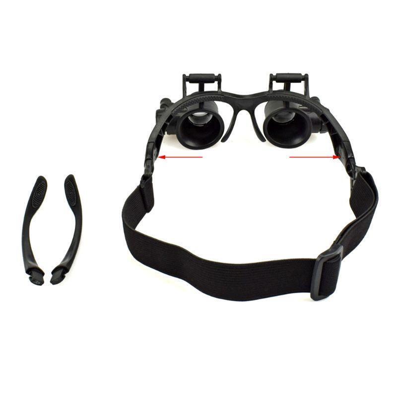 Bracket Headband Magnifying Glass With 2 LED Lights And 6 Interchangeable Lens
