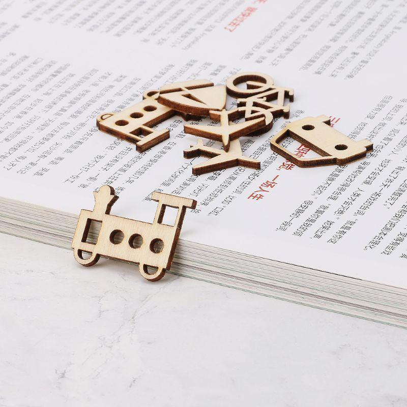 50 Pieces Natural Transportation Wood Slices Creative Wood Ornament Hangings