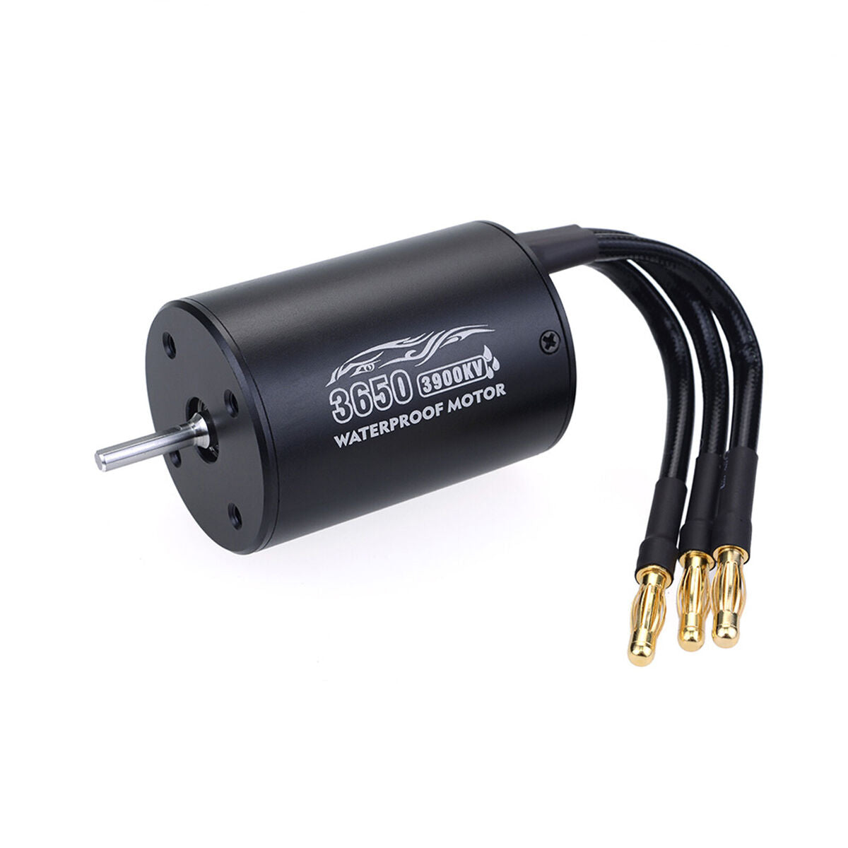 Waterproof 3650 3900KV Brushless Motor 60A ESC Combo for 1/10 RC Cars Black