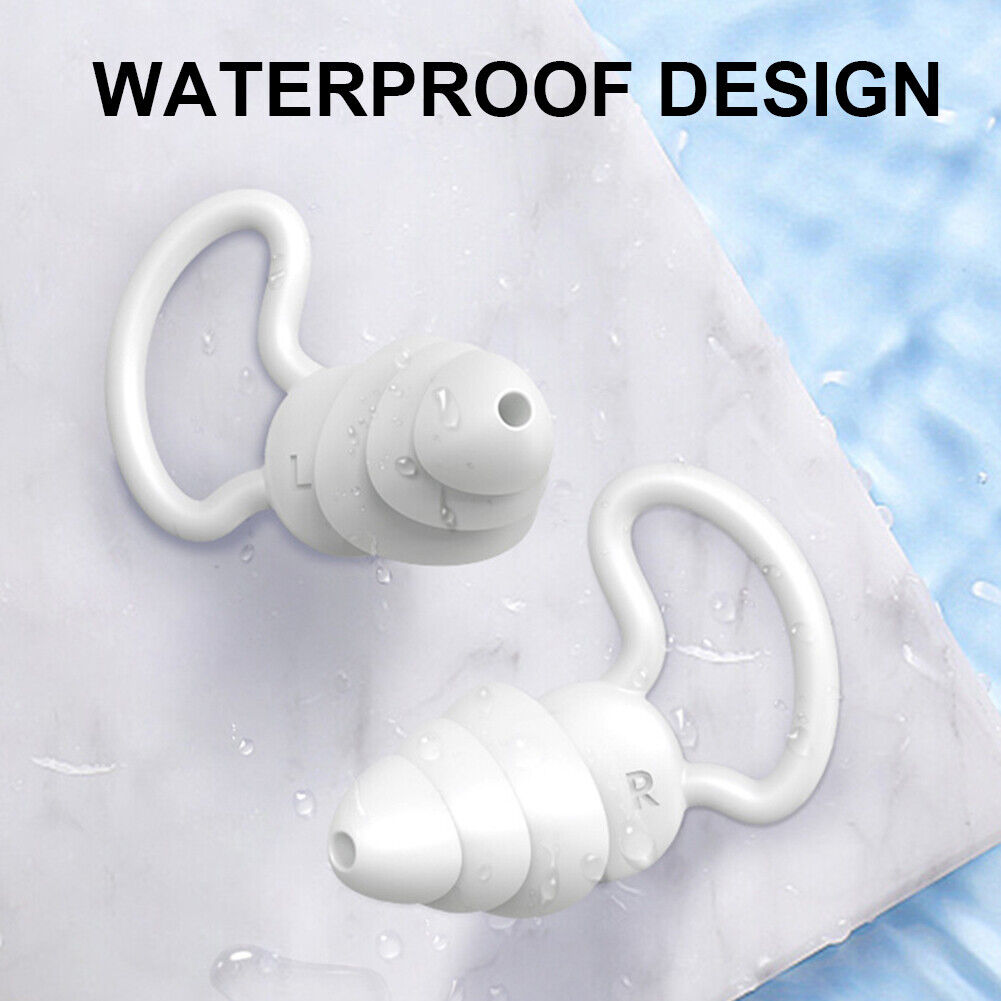 Silicone Ear Plugs Sound Insulation Anti Noise Sleeping Earplugs (White)