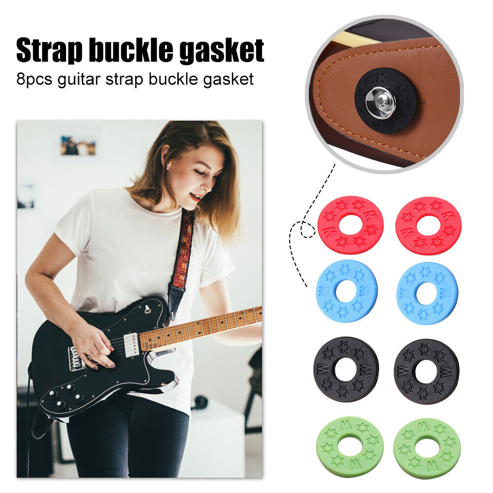 8pcs Rubber Guitars Strap Electric Guitars Bass Musical Instrument Parts