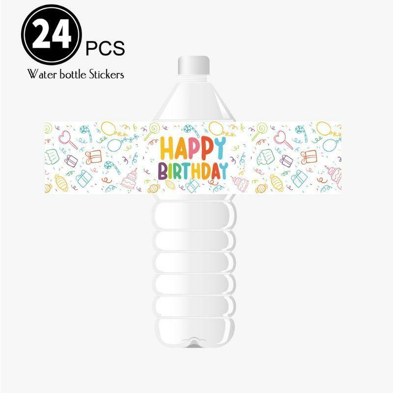Water Bottle Label Wrappers Kids Birthday Party Supplies Decoration Baby Shower