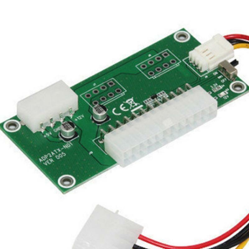 Atx 24Pin to 4Pin Molex Power Adapter Dual Power Supply Board Synchronous Start