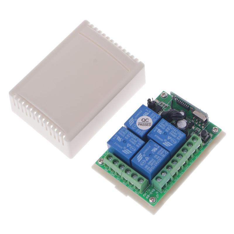 315Mhz RF Remote Control Switch DC 24V 4-Channel Relay Receiver Transmitter Kit