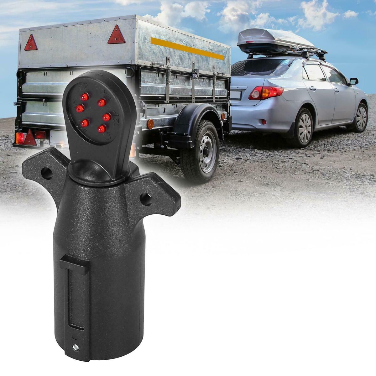 Circuit Car Adapter Flat Trailer Wiring Tester Circuit Light Tow Bar Wiring