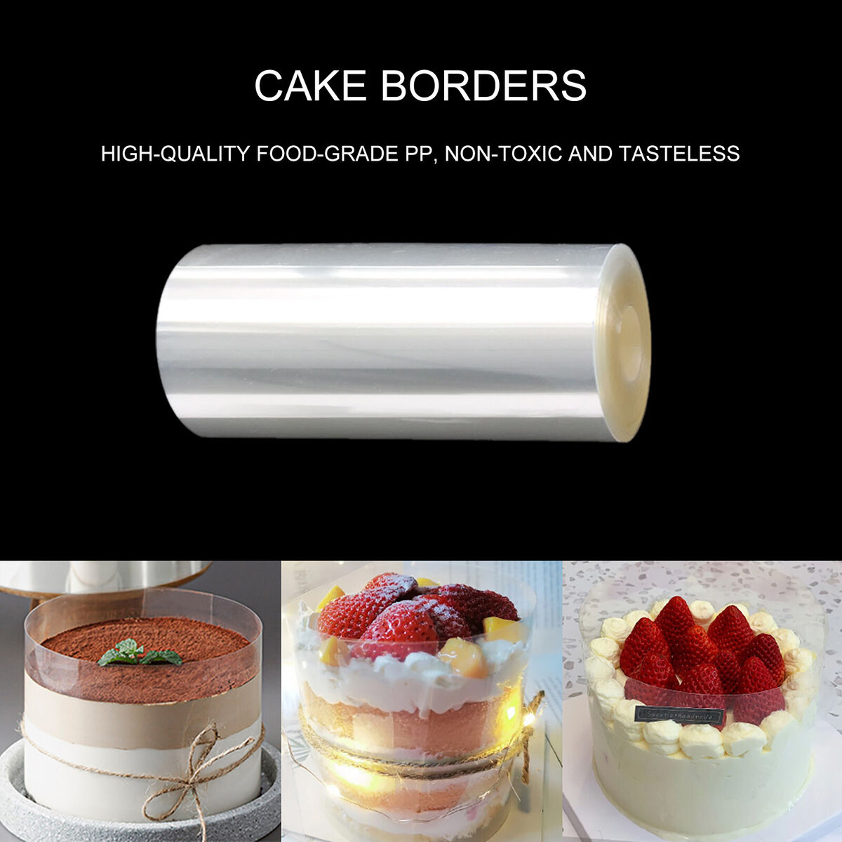 Cake Collars Transparent Cake Rolls Acetate Sheets for Mousse (4.72in)